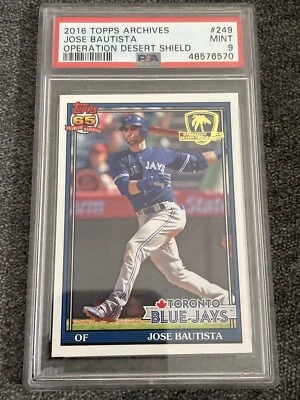 2016 Topps Archives Operation Desert Shield #249 Jose Bautista PSA 9 like 1991 - Image 1 of 2