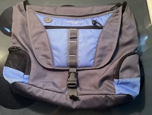 Eddie Bauer Messenger Bag / Laptop Bag Blue And Gray Great Condition - Picture 1 of 7