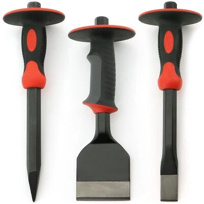 Meißel Flachmeissel Spitzmeißel Spatmeißel Handschutz Meissel Steinmeißel  - Bild 1 von 4