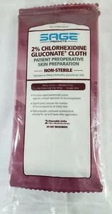 SALBEI 2 % Chlorhexidingluconat Tuch NEU 3 Packungen (je 2 Tücher) Ablaufdatum 04/12/20 - Bild 1 von 2