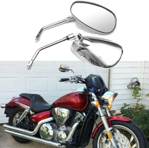 2pcs Chrome Motorcycle Rear View Side Mirrors 10mm For 2004 Honda Vtx 1300C - Picture 1 of 9