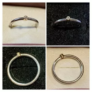 PANDORA SILVER & 14K GOLD MORNING STAR RING. 0.03ct DIAMOND. SIZE 60 - Picture 1 of 6