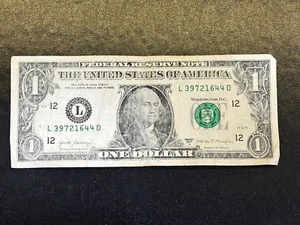 ((ERROR)) $1 One Dollar Bill Unique Insufficient Missing Inking Error 2017 Note - Picture 1 of 2
