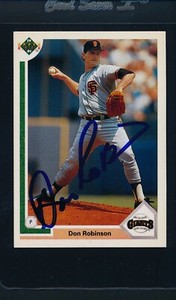 1991 Upper Deck #402 Don Robinson Giants Signed Auto *25414