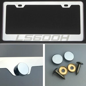 LS600h Laser Engrave Polish Stainless Steel License Plate Frame Chrome Screw Cap - Foto 1 di 12