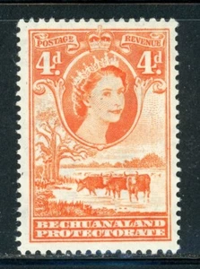 BECHUANALAND 158 SG146b MH 1958 4p org QEII Definitive Tree & Cattle CV$13 - Picture 1 of 1