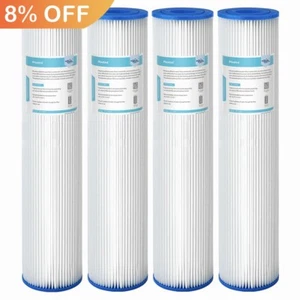 4 Pack 20"x4.5" Whole House Washable Pleated Sediment Water Filter for Big Blue - Picture 1 of 15