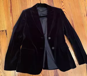 Max Mara Weekend Blazer Women, velvet, navy size 4 - Picture 1 of 6