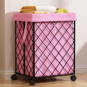 Laundry Hamper On Wheels92l Basket Large Laundry Collapsible With Removable Line - Picture 1 of 6