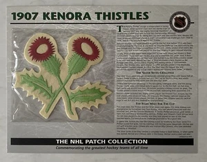 1907 Kenora Thistles NHL Hockey Willabee & Ward Patch w Card - Picture 1 of 3