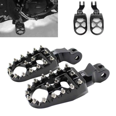 Black Front Wide Fat MX Foot Peg For Triumph Bonneville T100 T900 2001-2015 - Image 1 of 4