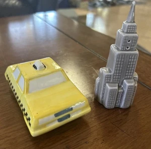 Taxi Cab and Skyscraper Salt and Pepper Shakers by Papel Freelance - Picture 1 of 4