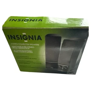 Insignia NS-PCS20 3.5mm Wired Computer Stereo Speakers Black No PSU - Afbeelding 1 van 8