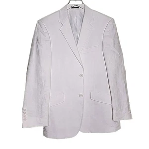 ADOLFO Linen Blazer Sport Coat Casual Jacket 36S Two Button Suit White Preppy - Picture 1 of 13