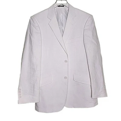 ADOLFO Linen Blazer Sport Coat Casual Jacket 36S Two Button Suit White Preppy - Image 1 of 4