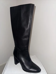Botas hasta la rodilla Kenneth Cole New York Lowell para mujer de cuero negro talla 8,5 - Imagen 1 de 3