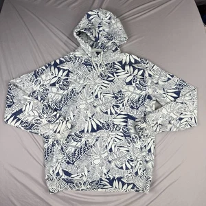 J. Crew Hoodie Herren LT Large Tall Rot French Terry Pullover Blau Hawaii AOP - Bild 1 von 14