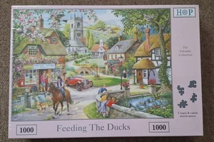 House of Puzzles 1000 Piece Jigsaw Puzzle-Feeding The Ducks-Eskadale Collection - Picture 1 of 6