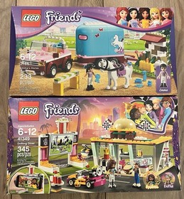 Lot Of 2 LEGO Friends Emma&rsquo;s Horse Trailer & Drifting Dinner Set 3186 41349 NEW