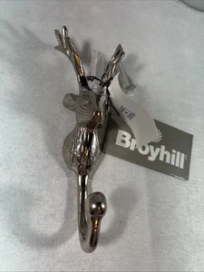 New Broyhill Aluminium Deer Head Wall Hook Pieces 7 inches Stag Hooks Hardware - Picture 1 of 9