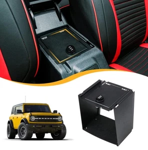 Caja de bloqueo de consola central pistola caja fuerte almacenamiento bóveda 2021-2025 Ford Bronco 2/4 puertas - Imagen 1 de 8