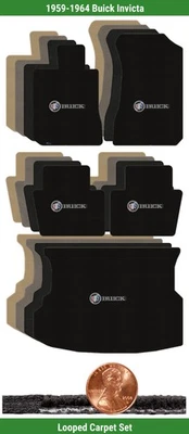 Заказной классический петля коврик комплект для ' 59-64 Buick Invicta w/логотип (5 штук) #2JY - Изображение 1 из 4