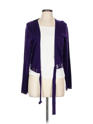 Cárdigan púrpura L Petites Apostrophe para mujer nuevo con etiquetas Foto 1 de 4