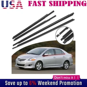 For 2007-2016 Toyota Yaris Sedan Set Weatherstrip Window Moulding Trim Seal - Foto 1 di 9