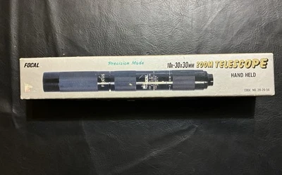 FOCAL ZOOM TELESCOPE HAND HELD 10X-30X 30MM PRECISION MADE NO. 20-20-56 NIB - Image 1 of 4