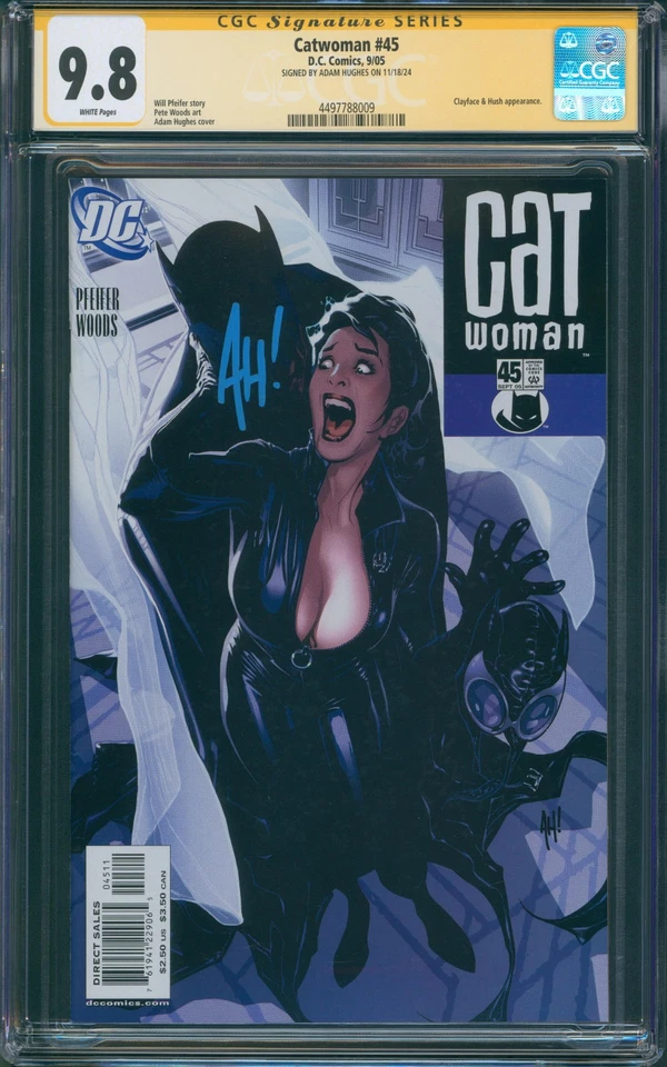 Catwoman #45 2005 DC Comics Adam Hughes variante firmada SS CGC 9,8 Foto 1 de 2