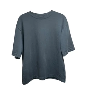 Uniqlo Herren AIRism Cotton Oversized Blau Rundhals Shirt S Freizeit Streetwear - Bild 1 von 5