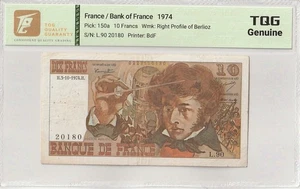 1974 France 10 Francs Pick#150a TQG Genuine - Picture 1 of 2