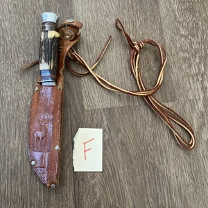 Vintage Whitby Stag Horn Handle Knife made in Solingen Germany With Sheath "NICE - Picture 1 of 11