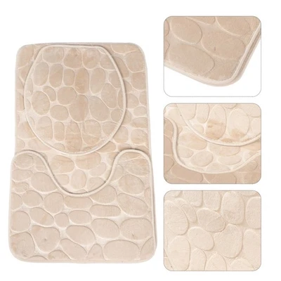  Badezimmer Accessoires Set Toilettenbezug Badezimmerteppiche Badewannenmatte - Bild 1 von 4