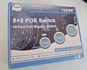 TEROW Poe Switch 10 porte Gigabit Ethernet switch di rete - 8 porte Poe+ con 2 ex - Foto 1 di 4