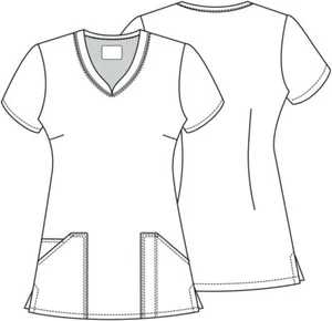 Cherokee Prints Women Scrubs Top V-Neck Print CK678, Size: M, Grey - Picture 1 of 1