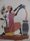 Traditional African Woman Pottery Art 16x20 Poster