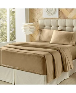 Royal Court Royal Fit 4 Pieces Tan Queen Sheet Set T4101728 - Picture 1 of 5