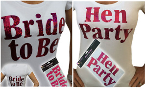 Hen Party Tribe Bride To Be Tee Shirts A5 Iron On Transfer T Shirt Pink Glitter