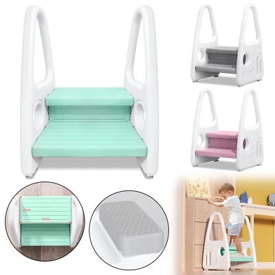 Kinderhocker Treppe Tritthocker Stabil bis 50kg Trittschemel Zweistufig Hocker - Bild 1 von 4