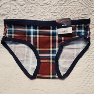 No Boundaries Women's Hipster Panties, Maroon & Green Plaid, Sizes XS, L, & XXXL - Picture 1 of 15
