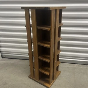 Napa Valley 200 Disk CD Wood Storage Rack Spinning Rotating Carousel - Picture 1 of 11