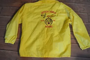 Vintage Antioch Masonic Temple Dayton Ohio Satin Jacket,Yellow,Large,Embroidered - Picture 1 of 6
