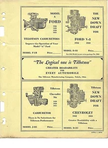 TILLOTSON CARBURETORS MANUAL 1926 - 1935 PDF FREE SHIP - Picture 1 of 9