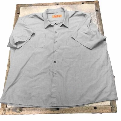 Red Kap Work Shirt Men Size 5XL Green Plaid Button Up Short Sleeve Shirt Nice! - image 1 of 4