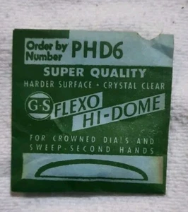 Germanow-Simon Mach (GS) PHD6 Watch Crystal Part Flexo Hi-Dome Vintage NOS - Picture 1 of 2
