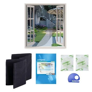 JIT-FUNG DIY Window Screen 2 Pieces of Mesh Net in 180 * 155cm with 2 Rolls S... - Picture 1 of 7