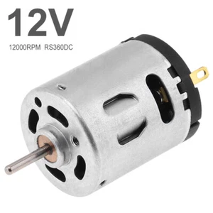 RS360 12V DC Motor 12000RPM High Speed Carbon Brush Micro Motor for DIY Toys - Picture 1 of 12