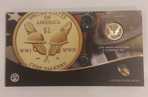 2016 Code Talkers Native American Enhanced $1 Coin & Currency Set # 00012753 OGP Cover