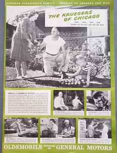 1944 Print Ad General Motors Oldsmobile The Kreugers Of Chicago WWII - Foto 1 di 1